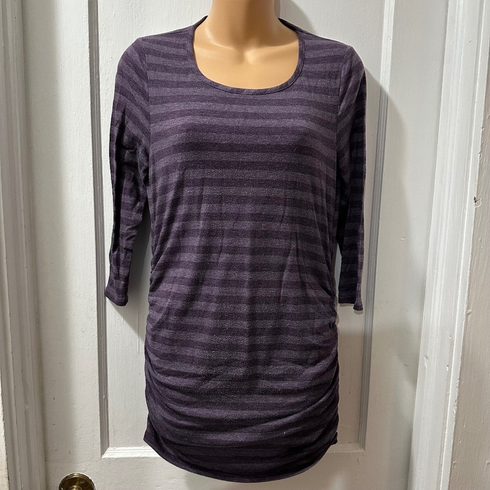 Motherhood Maternity Purple Striped‎ Maternity Top in S